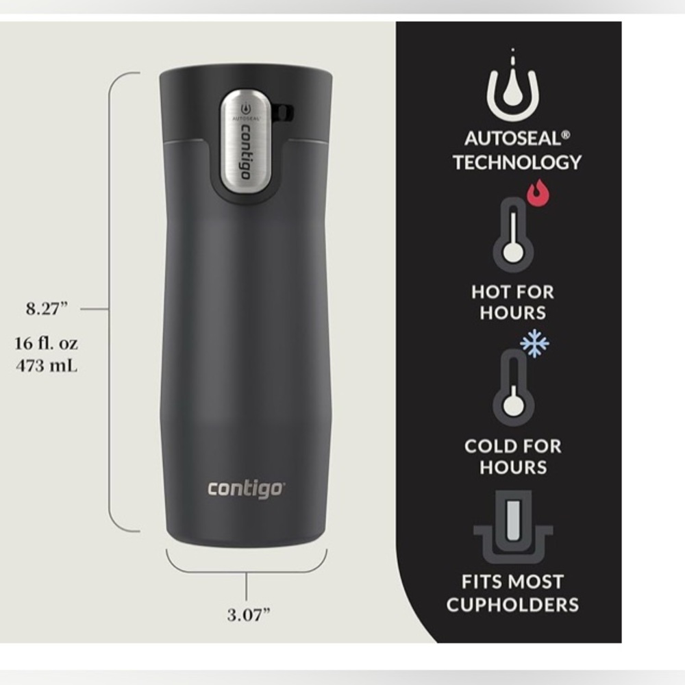 NWT…CONTIGO BLACK TUMBLR AND ADVENTURIDGE FLASK SET - Picture 7 of 16